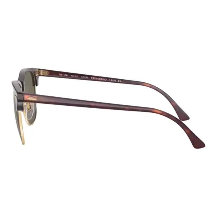 RayBan Plate Frame Acetate Browline Sunglasses Unisex Black-2