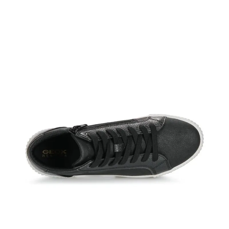 GEOX Mid Top Skateboard Shoes Women's Black Gray-5