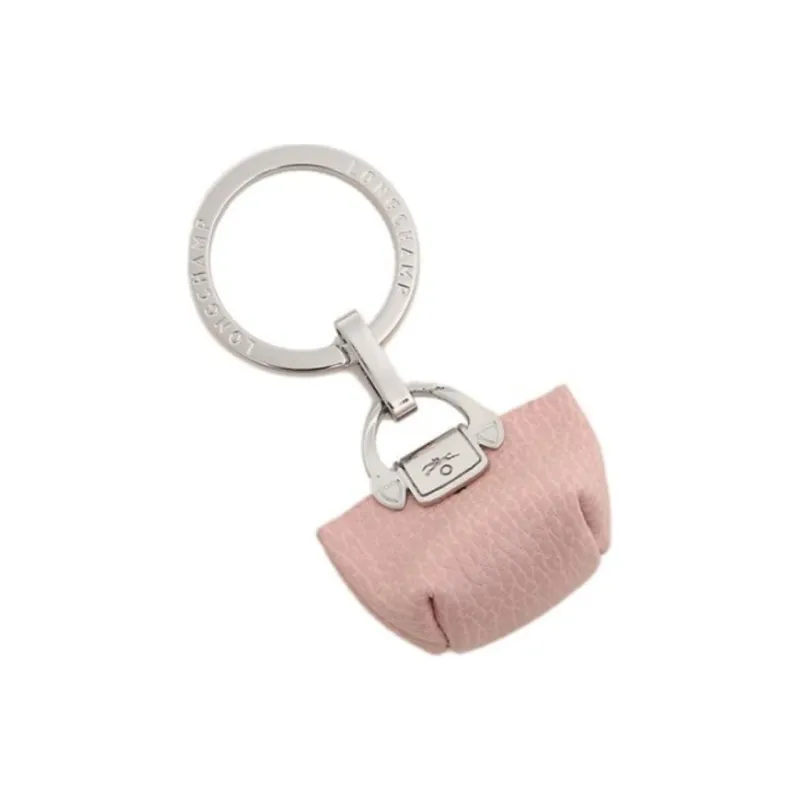 LONGCHAMP Leather Keychain Pendant Bag Accessory Unisex Light Pink-1