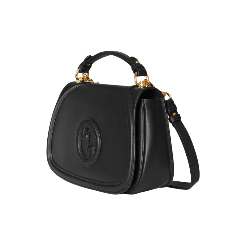 GUCCI Blondie Leather Shoulder Bag, Crossbody Bag, Handbag Medium Size Women's Black-1