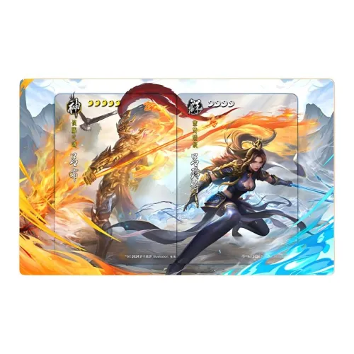 Three Kingdoms Kill Unique Unparalleled God Lu Bu Lu Lingji Light Carving Card Collectible Card Plaque Board Games