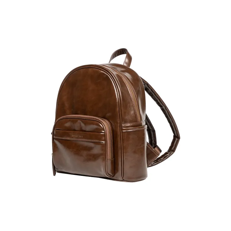 OMI Synthetic Leather Backpack Regular Women's Apricot White/Black/Dark Coffee-12