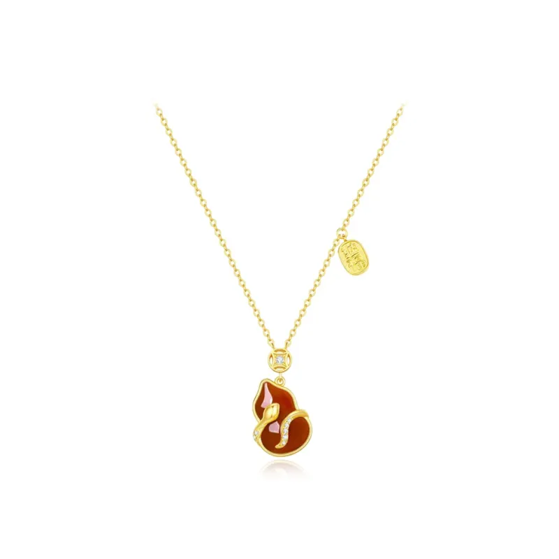 CANHUI S925 Silver Fortune Serpent Necklace Women's-3