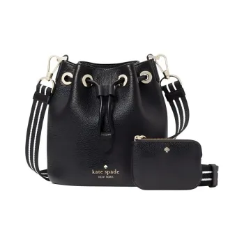 Kate Spade Pebble Leather Bucket Bag, Shoulder Bag, Crossbody Bag Mini Women's Black