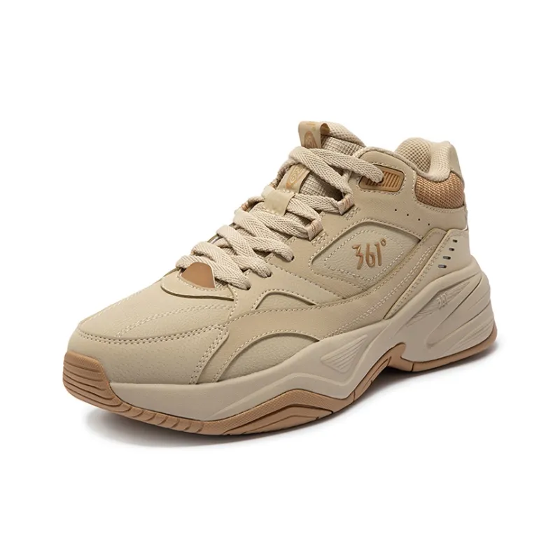 361° Sailing Series Slip Resistant, Abrasion Resistant, Thermal Mid Top Casual Shoes Men's Apricot Tea Brown-1