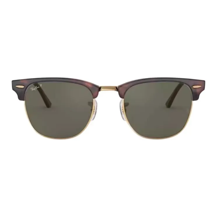 RayBan Plate Frame Acetate Browline Sunglasses Unisex Black-1