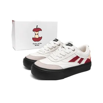NSTCU Low Top Skateboard Shoes Women's White Red