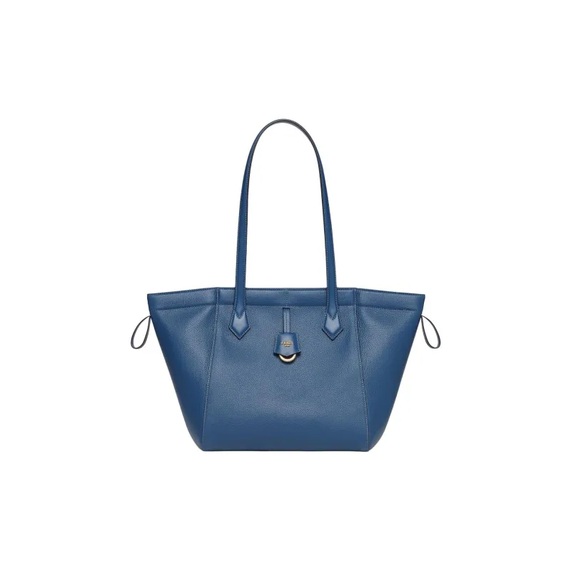 FENDI Origami Grain Leather Tote Bag, Shopping Bag, Handbag, Shoulder Bag Medium Size Women's Blue-1
