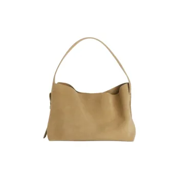 ARKET Cow Split Leather Tote Bag Shopping Bag Crossbody One Shoulder Handbags Large Size Women's Beige