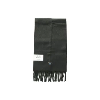 BARBOUR Wool Knit Scarves Men's Forest Green