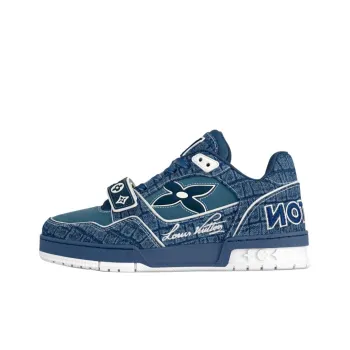 LOUIS VUITTON Trainer Low Top Skateboard Shoes Men's Sea Blue