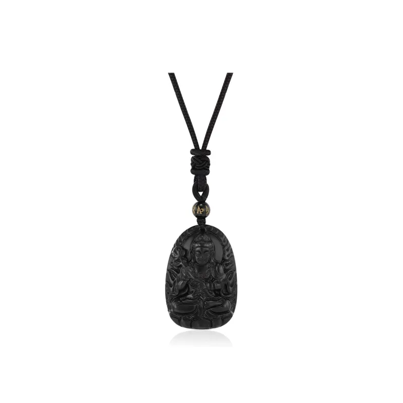 CHINA GOLD Obsidian Necklaces Unisex-10