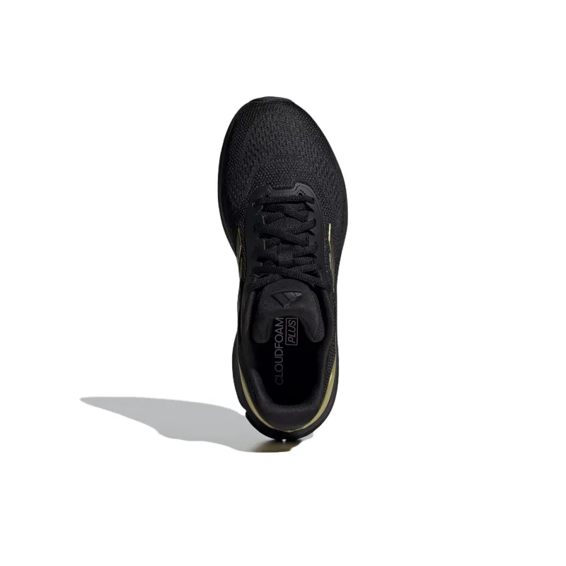 Adidas Cloudfoam Anti Slip Wear Resistant Low Top Casual Shoes Women's Black Gold-3