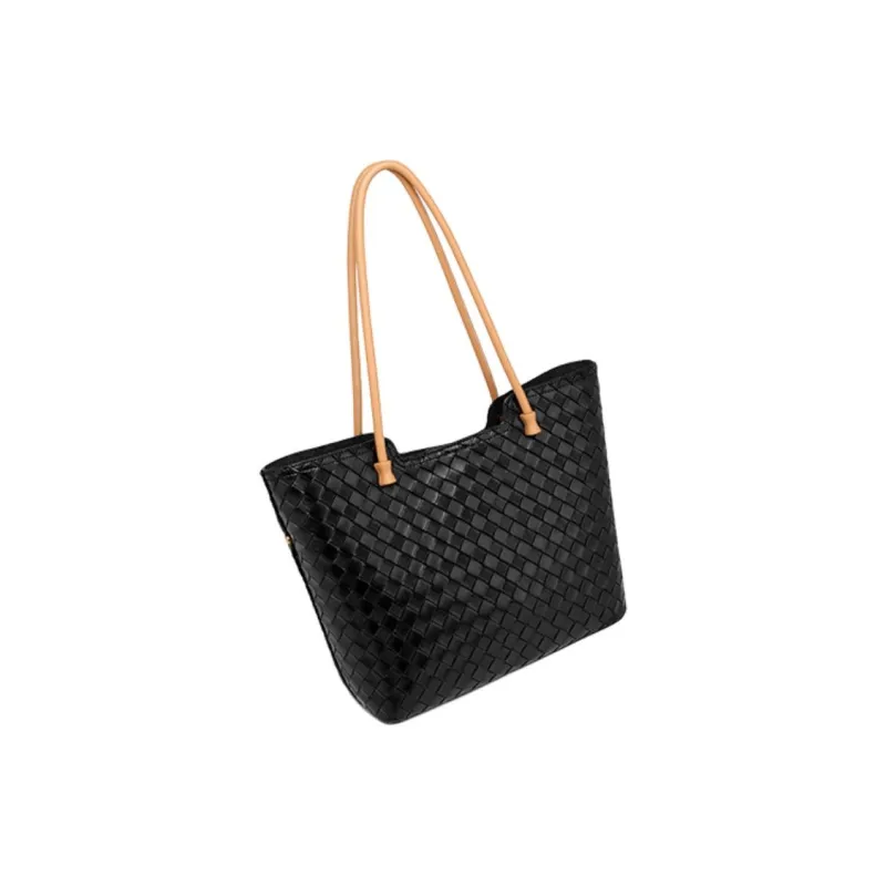 GELANNI Cow Leather Tote Bag Shoulder Bag Women's Black/Beige/Gray-3