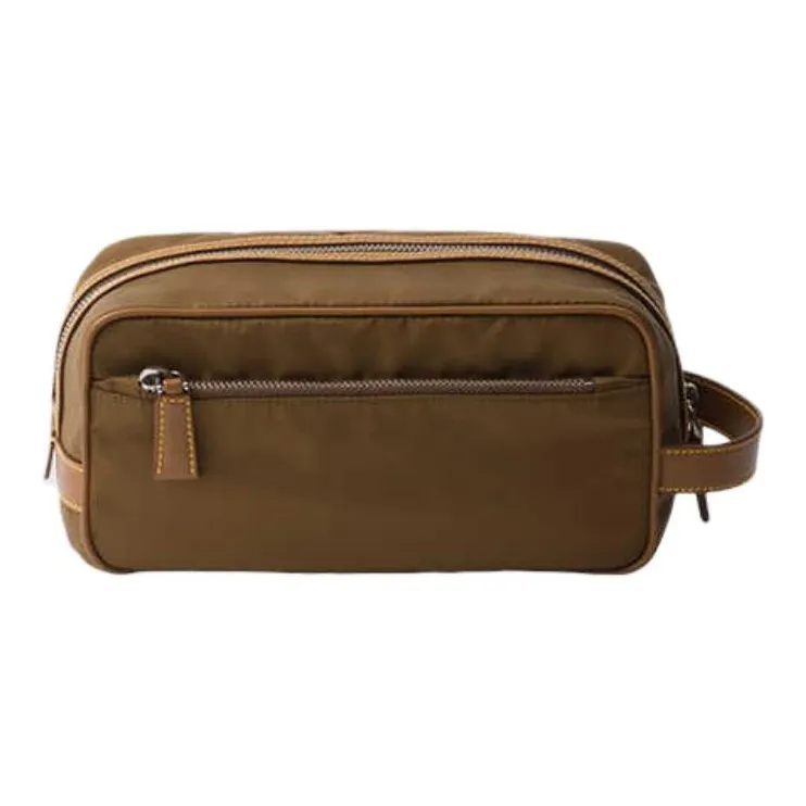 PRADA Recycled Nylon Clutch Men's Cork Beige-3