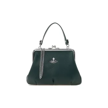 Vivienne Westwood Granny Frame Recycled Material PU Polyurethane Handbag With Wallet Women's Green
