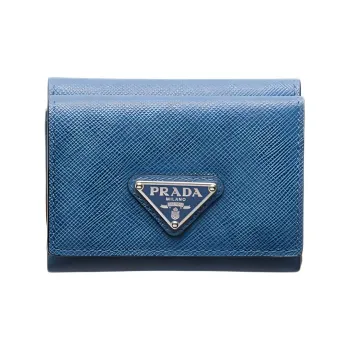 PRADA Saffiano Leather Wallet Regular Men's Blue