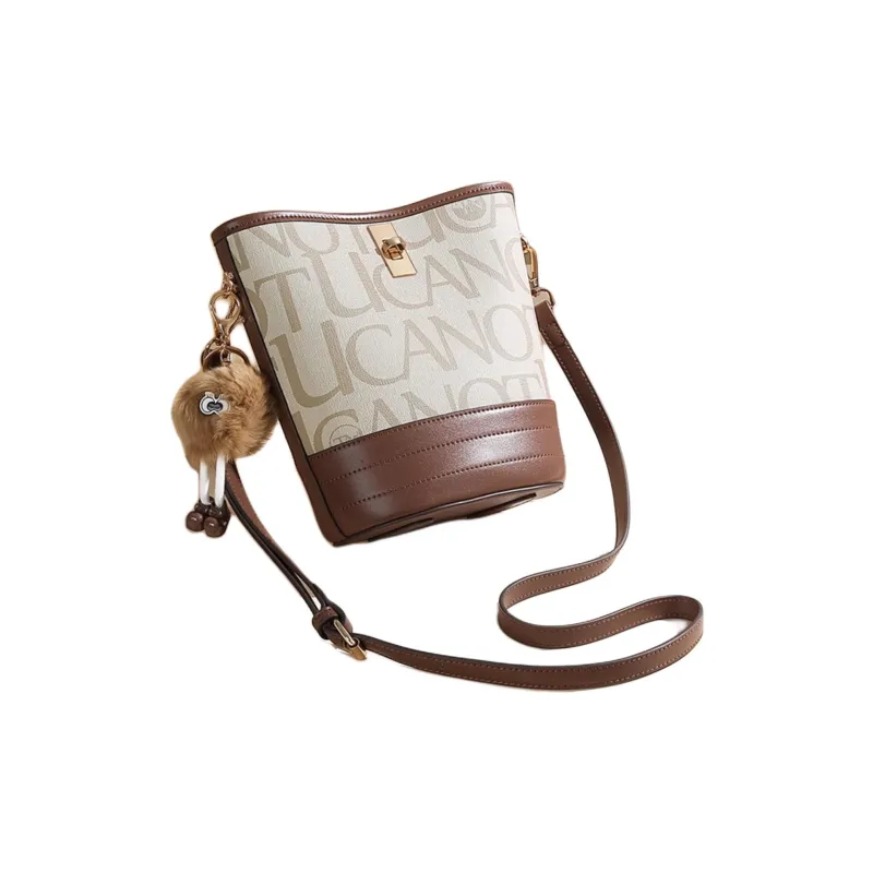 TUCANO PVC Shoulder Bag, Crossbody Bag Medium Size Women's Dark Khaki-7