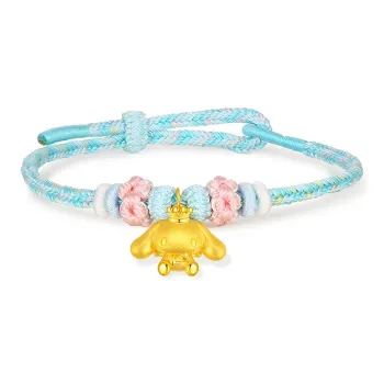 CHAOHONGJI × Sanrio Official Collaboration Cinnamoroll 5D Hard Gold Crown Cute Solid Gold Fixed Price Bracelets Women's