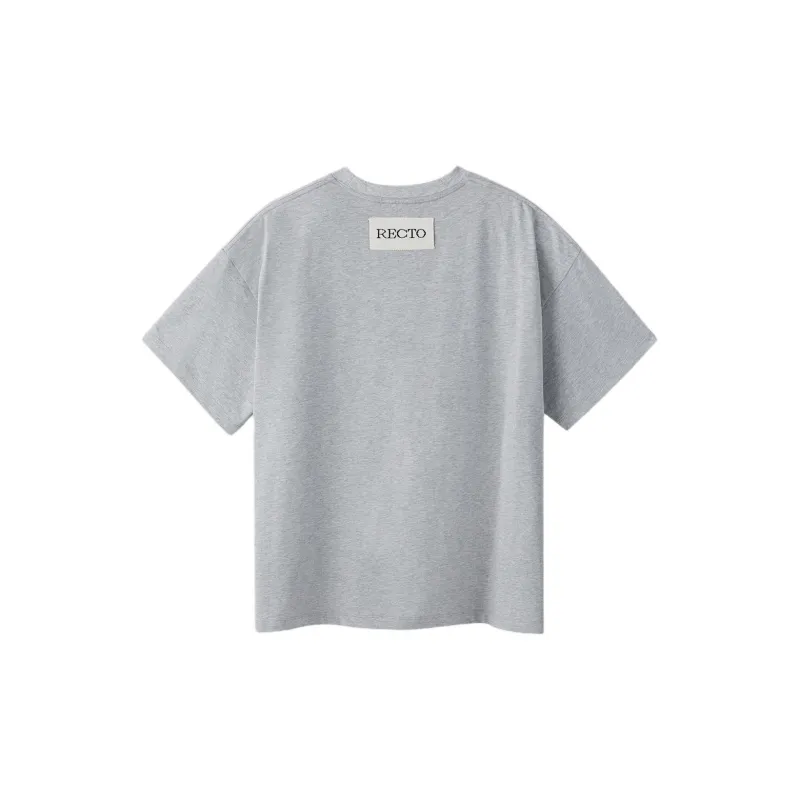 RECTO FW24 MENS RECTO JACQUARD LOGO COTTON T-SHIRT T-Shirt Men's Melange Grey/Mixed Color Gray-1