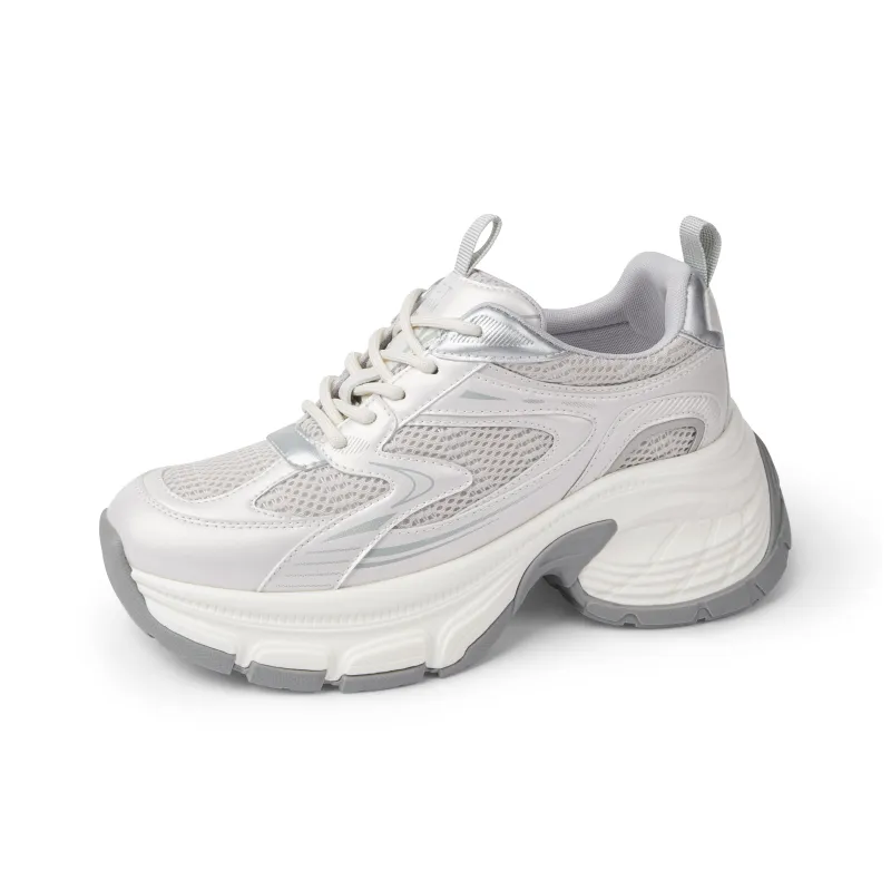 TOOMANYSHOES Space Walking Low-Top Chunky Sneakers Women's Silver-1