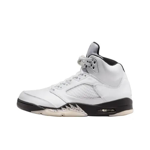 Jordan Air Jordan 5 Anti Kick Cushioning High Top Children's Basketball Shoes White Teenagers