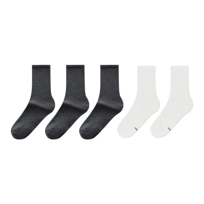 XIAOYEHEZI Autumn And Winter Season Mid Calf Socks Unisex 5 Pack-12