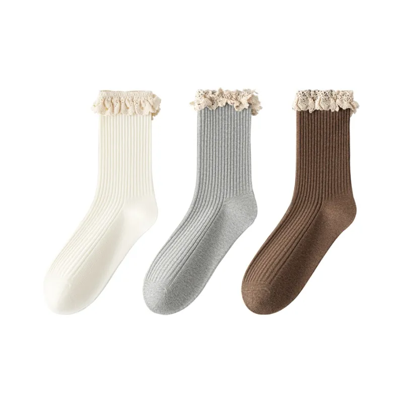 SHIWAJI Mid Calf Socks Women's 3 Pack-11