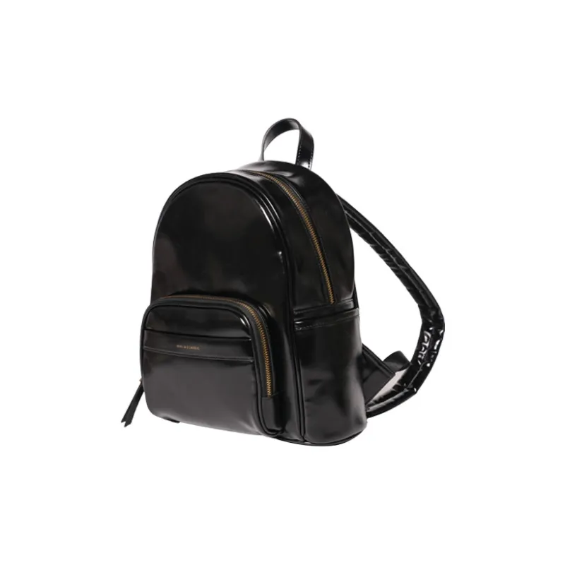 OMI Synthetic Leather Backpack Regular Women's Apricot White/Black/Dark Coffee-1