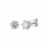 2ct Moissanite Stud Earrings 14K Gold, Silver, 1 Pair