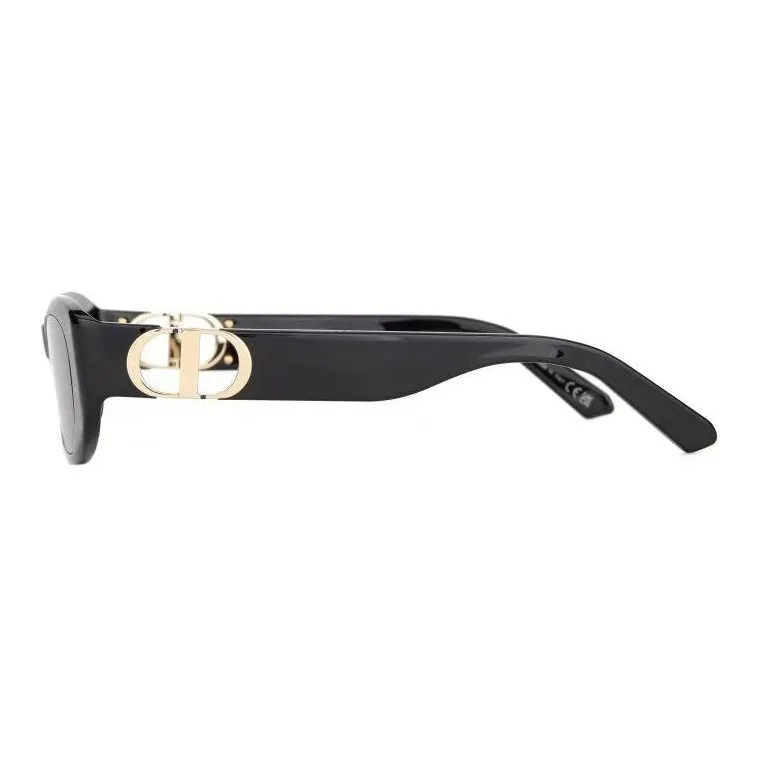 DIOR Plate Frame Oval Sunglasses Women's Black-2