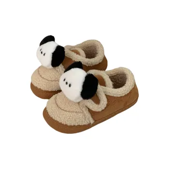 Thin Strips Cotton Slippers Women's, Light Brown
