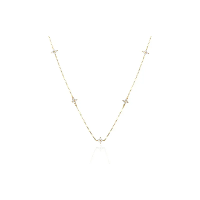 AIDO STUDIO Moissanite Inlay 925 Sterling Silver Necklaces Women's-4