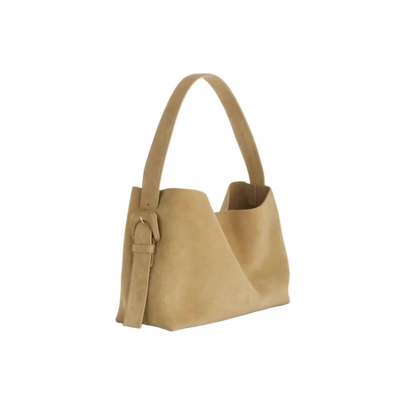 ARKET Cow Split Leather Tote Bag Shopping Bag Crossbody One Shoulder Handbags Large Size Women's Beige-1