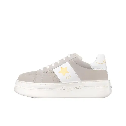 DIOR Star Platform Shoes Low Top Skateboard Shoes Women's Light Beige