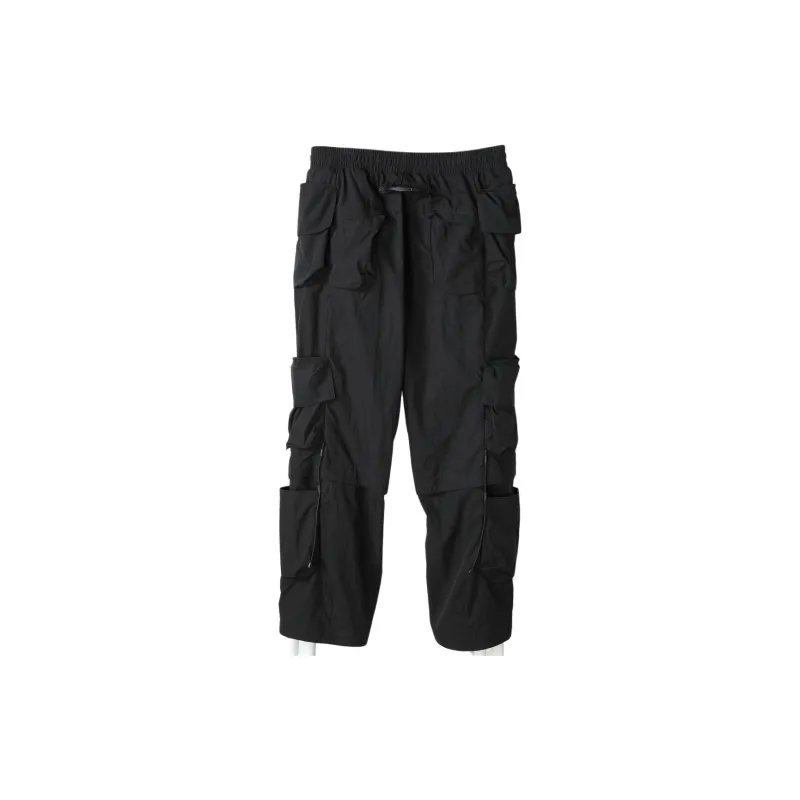 NORVINCY American Streetwear Gothic Patchwork Urban Techwear Casual Pants Unisex Black-2