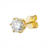 1.5ct Moissanite Stud Earring 14K Gold, Gold, Single