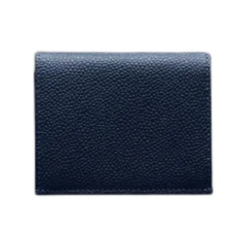 THOM BROWNE· Calfskin Full Grain Leather Card Holder Men's Marine Blue