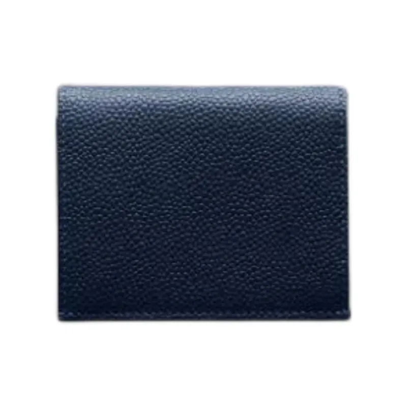 THOM BROWNE· Calfskin Full Grain Leather Card Holder Men's Marine Blue-0