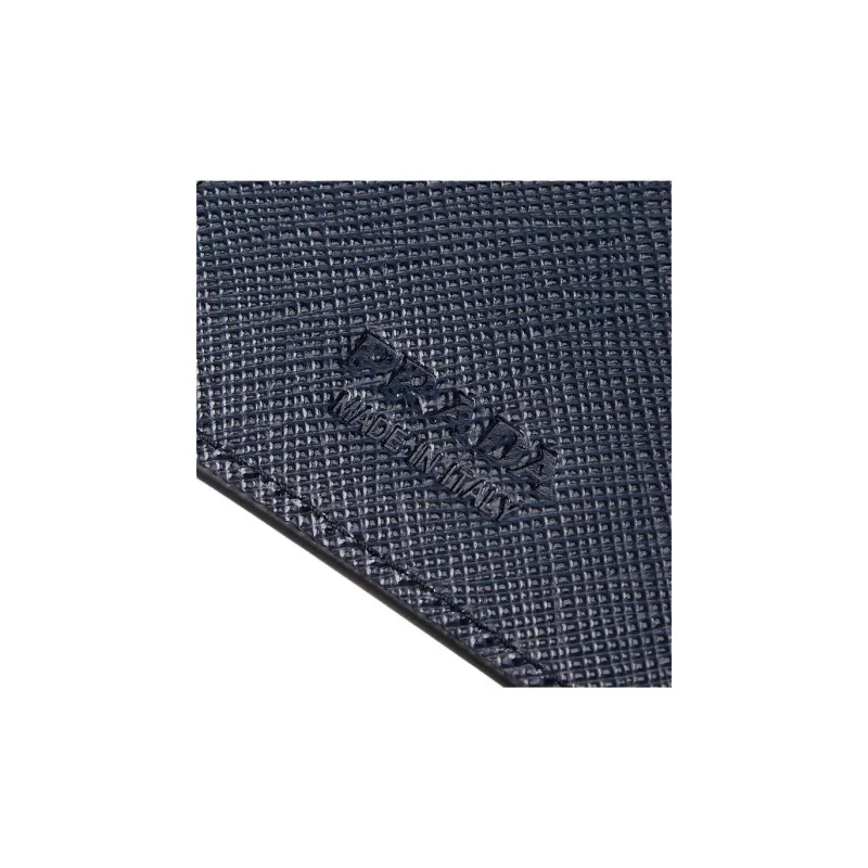 PRADA Saffiano Cow Leather Wallet Men's Coffee & Baltic Sea Blue-4