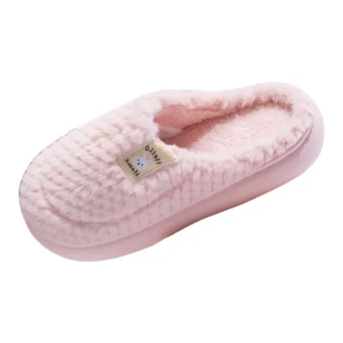 Yalu Preferred Closed Toe Cotton Slippers Winter Couple Home Indoor Slip Resistant Fleece Lined Velvet Slippers-22
