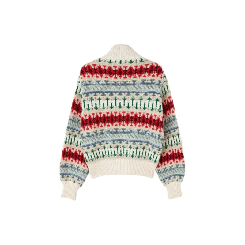 Loro Piana FW23 Holiday Noel Bomber Jacket Jackets & Coats Women's Multicolor White-1