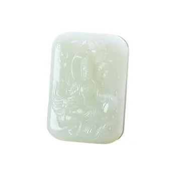Jade Charm Yao Hetian Jade Pendants White Jade/Pale Greenish White Jade Men's