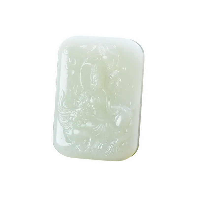 Jade Charm Yao Hetian Jade Pendants White Jade/Pale Greenish White Jade Men's-0