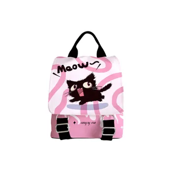 AOSONG Suede Tech Fabric Backpack Women's Fried Cats