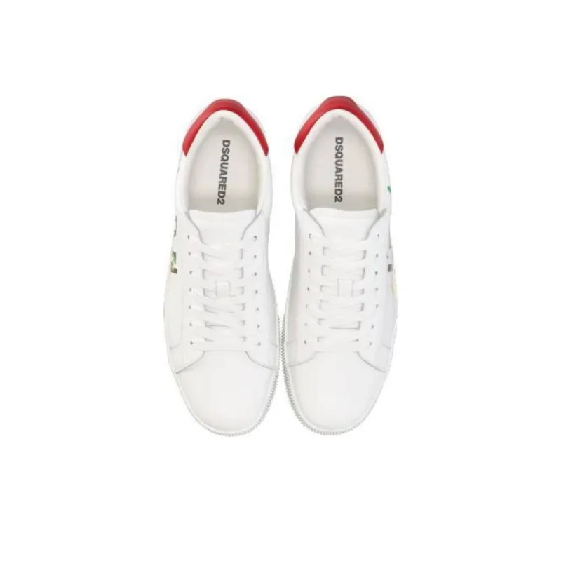 DSQUARED 2 Cassetta Low-Top Stylish Skateboarding Shoes Men's White-4