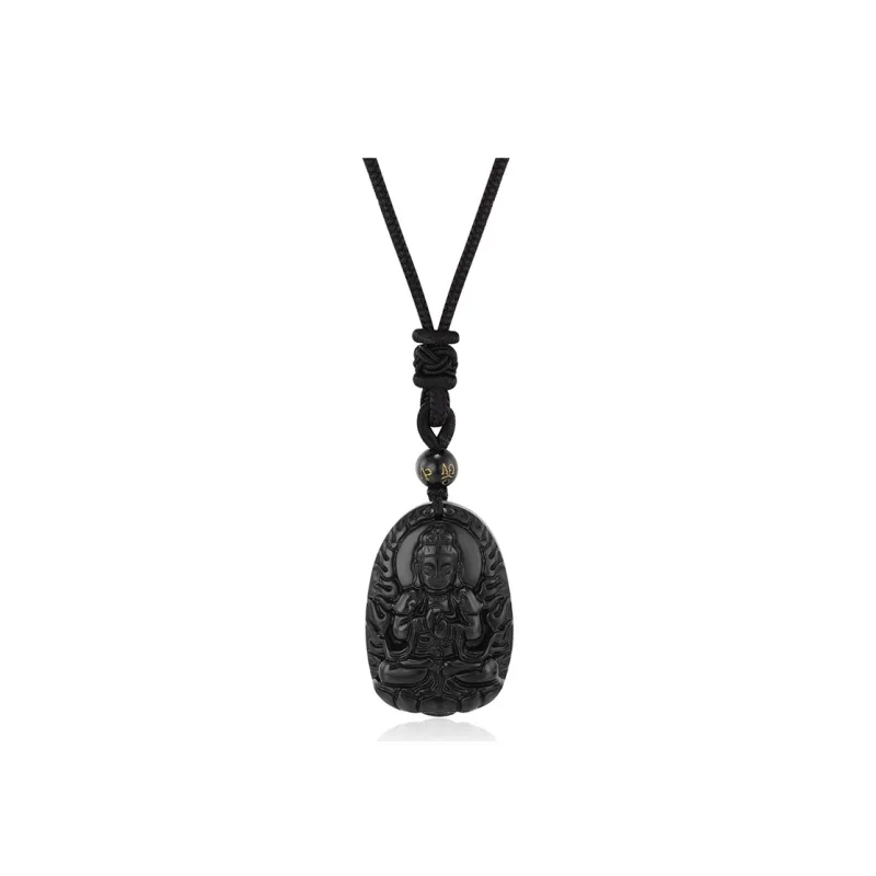 CHINA GOLD Obsidian Necklaces Unisex-13