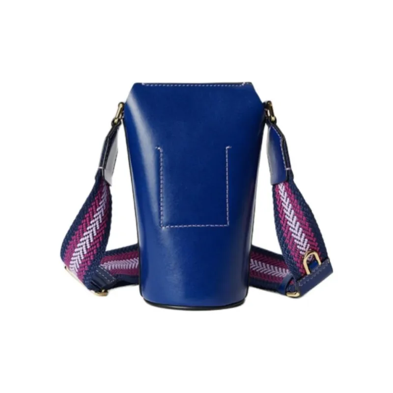 Ecco Cow Leather Bucket Bags Crossbody Bag Shoulder Bag Small Size Women's Electric Blue-3