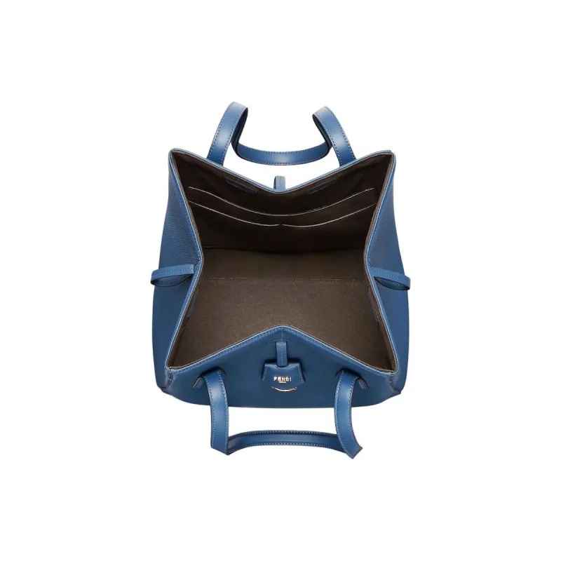 FENDI Origami Grain Leather Tote Bag, Shopping Bag, Handbag, Shoulder Bag Medium Size Women's Blue-4