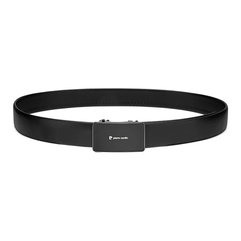 PIERRE CARDIN Top Grain Cow Leather Belts Men's Black Width 3.45cm-2